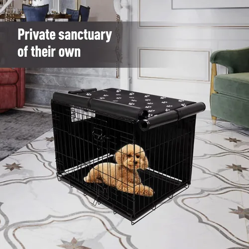 Miniatura 5 de Pet Prime Funda para jaula de perro de 42 pulgadas para jaula de alambre 600D tela Oxford para interiores y exteriores, duradera, impermeable