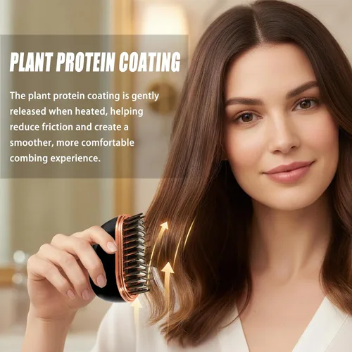 Miniatura 3 de Mini alisador de pelo, cepillo Glam inalámbrico portátil, control de temperatura de 3 velocidades, peine caliente de viaje recargable para mujeres