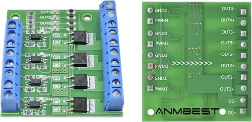 Miniatura 9 de 5PCS DC 5V-36V 15A (Max 30A) 400W Dual High-Power MOSFET Trigger Switch Drive Module 0-20KHz PWM Ajuste Interruptor Electrónico Tablero de Control
