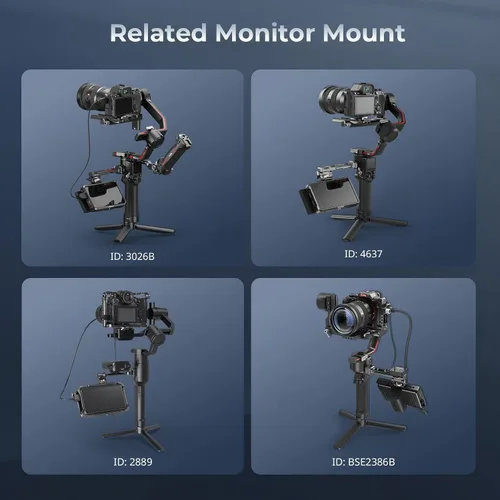 Miniatura 7 de SmallRig Montura Ajustable para Monitor de Cámara con Liberación Rápida, Abrazadera NATO, Montaje de Zapata Fría, Diseño Anti-Torsión para DJI RS 4