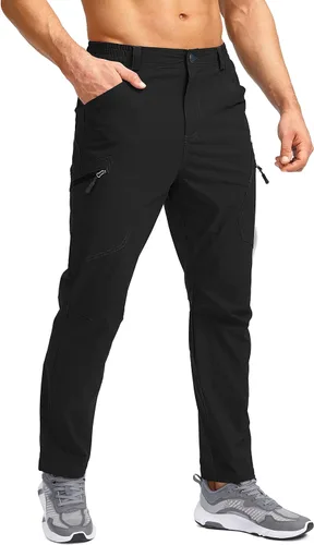 Pudolla Men's Hiking Pants Waterproof Travel Cargo Pants with 7 Pockets Stretch for Golf Fishing Climbing
