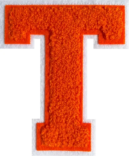 Miniatura 13 de Parche de letras de felpilla naranja de 4.5 pulgadas, alfabeto universitario para planchar y coser para chaquetas, sudaderas, camisetas, jeans