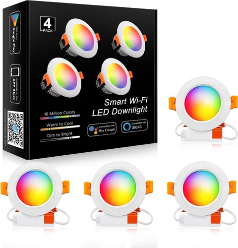 Miniatura 12 de Iluminación empotrable LED regulable de 2.5 pulgadas, lámpara descendente de 5 W, blanco cálido de 3000 K, CRI 80 con controlador LED, como lámpara
