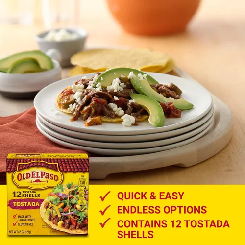 Miniatura 3 de Old El Paso Tostada Shells, sin gluten, 12 unidades, 4.5 onzas (paquete de 10)