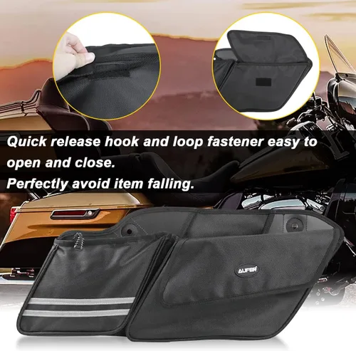 Miniatura 3 de AUFER 2 bolsas organizadoras laterales rígidas compatibles con Touring Street Glide Road King Road Glide Electra Glide 2014-2024, bolsa