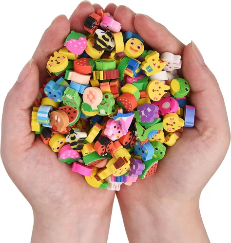 300 unidades de mini borradores de lápiz para niños, animales y frutas, a granel para regalo de regreso a clases (animales y frutas, pequeño)