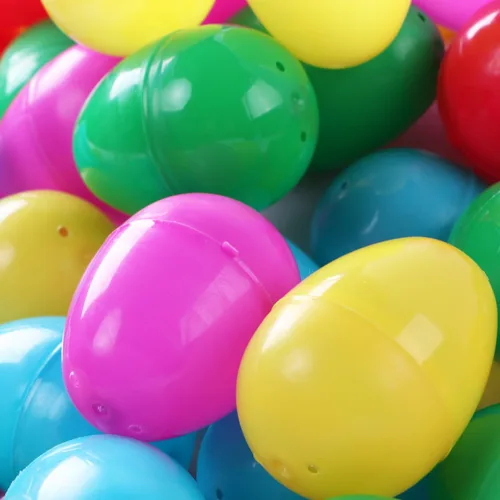 Miniatura 6 de 2000 huevos de Pascua, huevos de Pascua de plástico de colores brillantes surtidos de 2.4 pulgadas, huevos de Pascua vacíos para búsqueda de Pascua