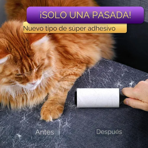 Miniatura 7 de Paquete económico de 450 hojas / 5 repuestos, rodillo adhesivo, removedor de pelusa para perros, gatos, pelo de mascotas, rodillos de pelusa
