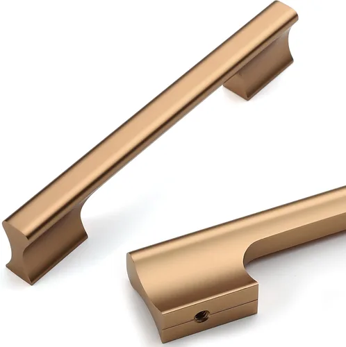 Miniatura 25 de Asidrama - Paquete de 10 manijas de gabinete de cocina color oro cepillado de 3 pulgadas (76mm), accesorios dorados para gabinetes de cocina