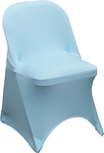 YOUR CHAIR COVERS - Funda para silla plegable de elastano azul claro - Funda de cojín tapizada plegable elástica ajustable extraíble lavable para
