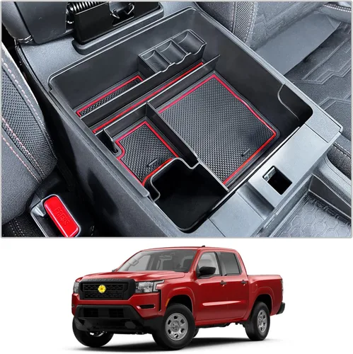 CDEFG Organizador de consola central Frontier 2022-2025 2026 para caja de almacenamiento de reposabrazos Nissan Frontier 2026 2025 2022-2025 2026