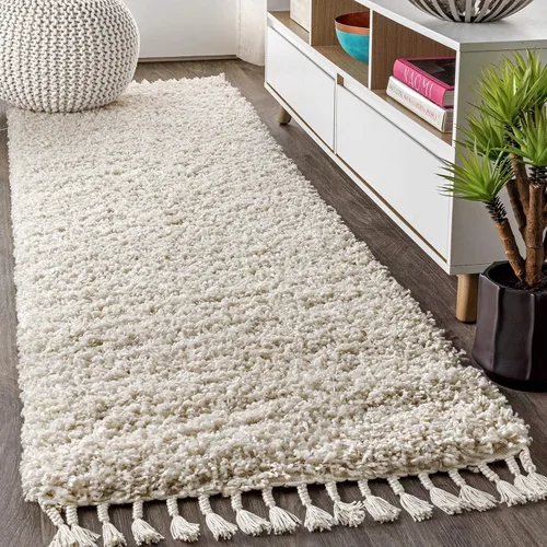 Miniatura 16 de JONATHAN Y Mercer Shag - Alfombra de felpa con borlas color crema para interiores, 3 x 5 pies, contemporánea, moderna, fácil de limpiar, para sala