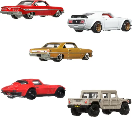 Miniatura 5 de Hot Wheels Cars, Premium Fast & Furious 1:64 Escala 1:64 Paquete de 5 autos de juguete fundidos a presión para coleccionistas, HKF07