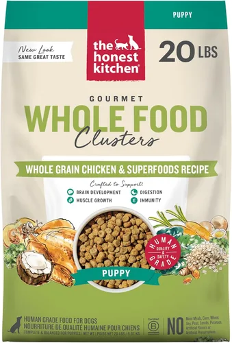 The Honest Kitchen Mezcla para Cachorros de Alimentos Enteros Deshidratados de Grado Humano - Mezcla de Grano Entero de Pollo y Avena, Bolsa de 20