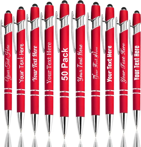 Miniatura 14 de Hasta 300 bolígrafos personalizados a granel con nombre personalizado con grabado gratis, puntas de lápiz capacitivo grabado, bolígrafo