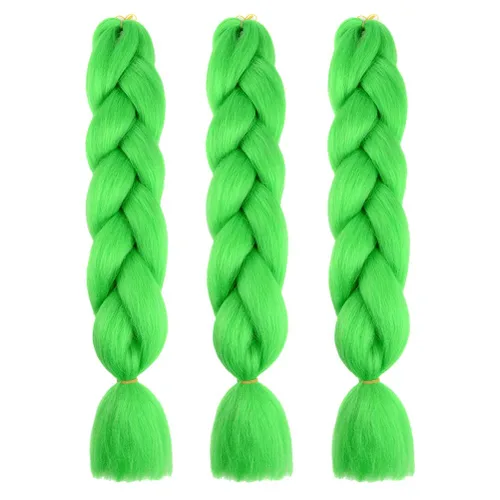Miniatura 19 de Xiaofeng Extensiones de cabello trenzado coloridas Ombre de 61 cm, 3 unidades, trenzas Jumbo de alta temperatura para trenzas en zigzag y trenzas
