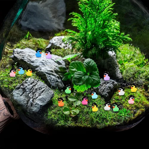 Miniatura 7 de Barydat 150 piezas de mini patos de vaquero de resina a granel, pequeñas estatuas de pato pequeñas para ocultar con sombreros, gafas para fiesta