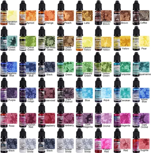 Miniatura 3 de LET'S RESIN Juego de 48 tintas de alcohol concentradas, colores vibrantes a base de alcohol para resina epoxi, tinte de pintura de alcohol para arte