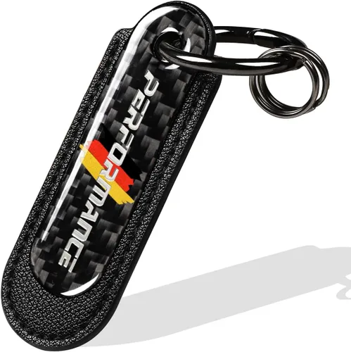 Miniatura 6 de muekzru Juego de Llavero de Fibra de Carbono y Cuero para Coche, Llavero Universal de Moda y Deportes para Negocios, Regalo de Cumpleaños