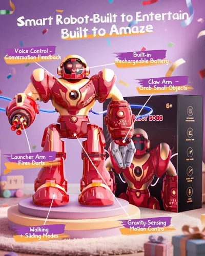 Miniatura 5 de Holyton 5088 Robots inteligentes para niños, robot RC programable STEM grande, con control de voz, control de aplicación, ojos LED, regalo ideal