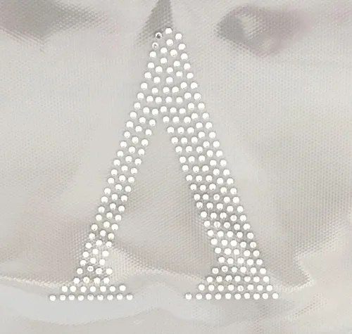 Miniatura 24 de Letras griegas, 4 pulgadas de alto, diamantes de imitación, transferencia termoadhesiva (alfa)