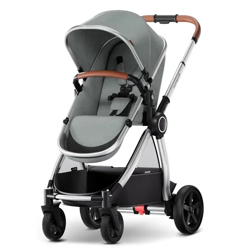 Miniatura 18 de Mompush cochecito estándar de tamaño completo, plegable en un solo paso, asiento con orientación delantera o trasera para niños, cesta de fácil Negro