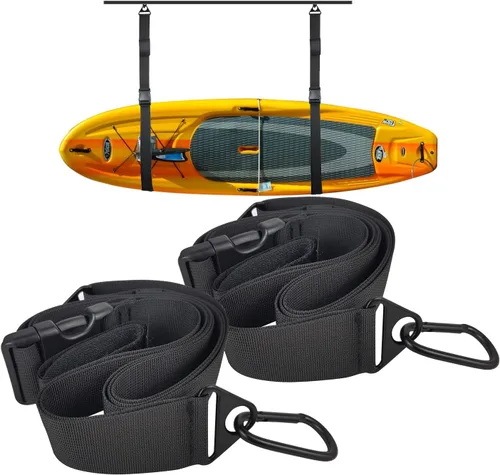 Correa de almacenamiento para colgar en la pared para kayak, asas de SUP, colgadores de tabla de remo, estante de almacenamiento de kayak para