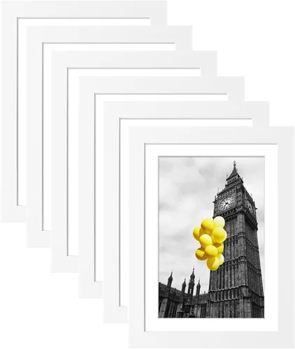 Miniatura 44 de Juego de 6 portarretratos de 5 x 7, para galería de fotos de 4 x 6 pulgadas con paspartú o de 5 x 7 pulgadas sin paspartú, marcos de fotos para Negro