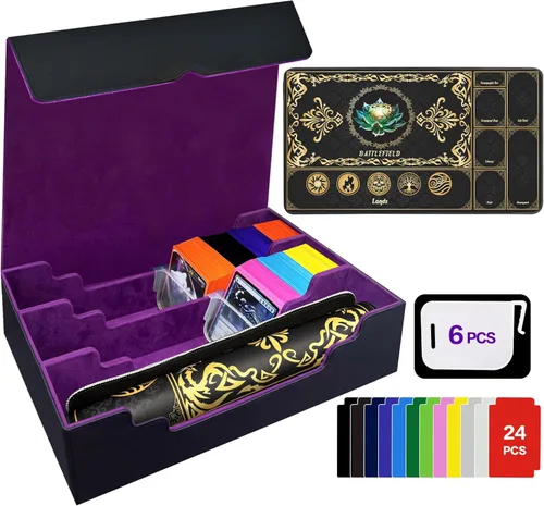 Miniatura 8 de PROMAXIBINDER MTG Commander - Caja de baraja con 2 divisores, se adapta a más de 100 tarjetas de una sola funda, caja de cubierta mágica de imán