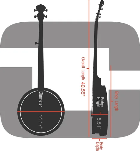 Miniatura 6 de Crossrock Estuche de banjo moldeado de ABS para resonador y tenor de 5 cuerdas Estilo de mochila, pestillo de bloqueo, interior de felpa – Negro