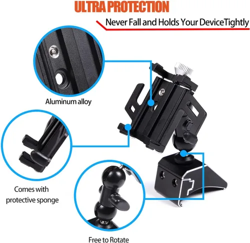 Miniatura 5 de HAPPYHORSE Soporte de teléfono para automóvil compatible con Toyot@ FJ Cruiser 2007-2021, control central de automóvil, lado derecho, soporte
