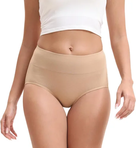 Miniatura 3 de Ropa interior de algodón para mujer, de cintura alta, braguitas elásticas de cobertura completa
