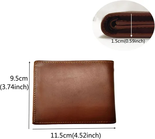 Miniatura 14 de Hombres Cool Eagle Wolf Caballo Totem Cuero Vaca Vertical Cartera Cremallera Multi-tarjeta Titular, Tótem de caballo, Minimalista