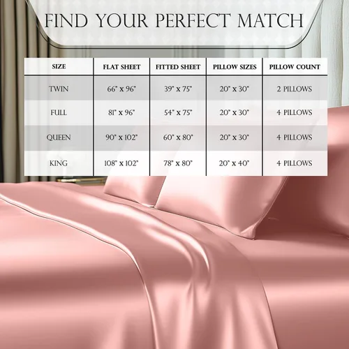 Miniatura 32 de DECOLURE Sábanas de satén – Juego de ropa de cama de lujo sedoso tamaño matrimonial de 6 piezas, más suave que la seda, sin arrugas con sábana