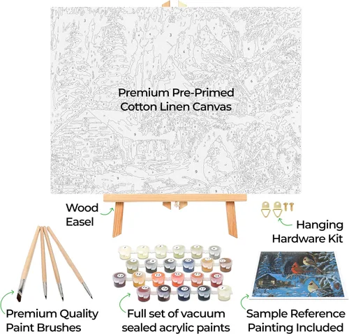 Miniatura 2 de Ledgebay - Kit de pintura por números DIY para adultos, lienzo enmarcado, principiante a avanzado, kit de pintura por números. Los kits incluyen
