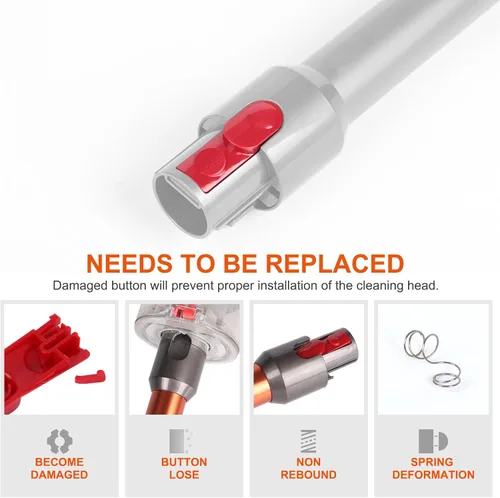 Miniatura 5 de Varita de Extensión/Pestillo de Clip de Cabezal Limpiador Botón de Lengüeta Compatible con Dyson V7 V8 V10 V11 V15 Partes de Transmisión Eléctrica