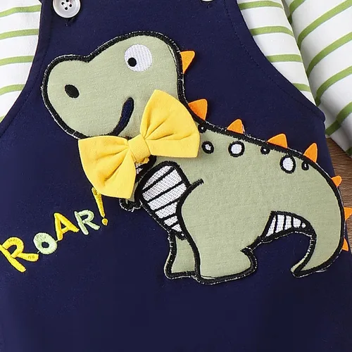 Miniatura 5 de TOKIAGO Conjunto de ropa de bebé para recién nacido, para otoño e invierno, a rayas, mameluco de dibujos animados, conjunto de pantalones