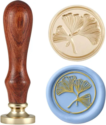 Miniatura 8 de Yoption - Sello de cera con mango de madera vintage, cabeza de latón extraíble, sello clásico de cera, ideal para adornar sobres, invitaciones