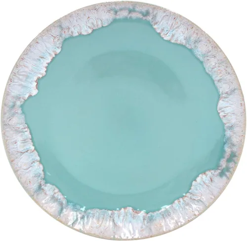 Casafina Plato de cerámica de cerámica de 11 pulgadas, colección Taormina, aguamarina, apto para microondas y lavavajillas, acristalamiento seguro