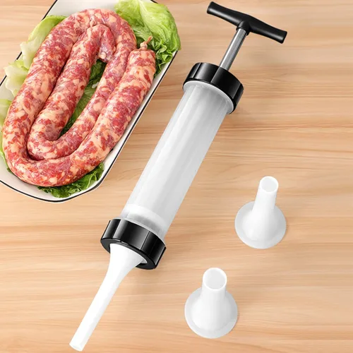 Miniatura 5 de Embutidor de salchichas - Máquina manual casera de llenado de carne, herramienta de llenado de salchichas de cocina de grado alimenticio para uso