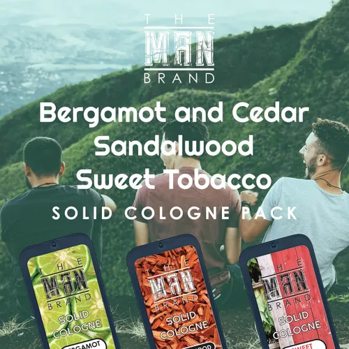 Miniatura 5 de Paquete de Muestra de Colonia Sólida en Lata Deslizante Vintage, Bálsamo de Colonia con Tabaco Dulce, Bergamota Cítrica y Fragancia de Sándalo