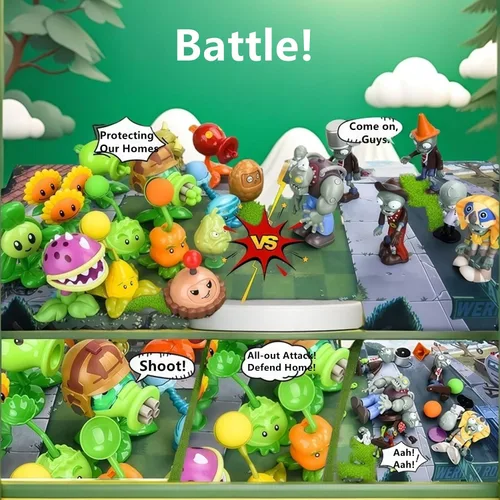 Miniatura 4 de JHESAO Juego de 22 figuras de acción de plantas y zombis, juego de juguetes de PVZ, serie 1, 2, grandes regalos para niños y fanáticos, cumpleaños