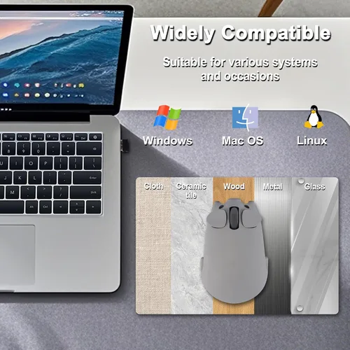 Miniatura 6 de Ratón inalámbrico Bluetooth y modo dual de 2.4 GHz, lindo ratón con forma de cerdo animal con receptor USB, 1200 DPI, ratón óptico de viaje portátil