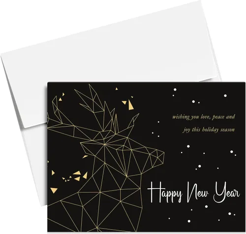 2026 Tarjetas de feliz año nuevo – Deseándote amor, paz y alegría – Invitaciones de Navidad, agradecimientos, anuncios, regalos y presentes – 25 por