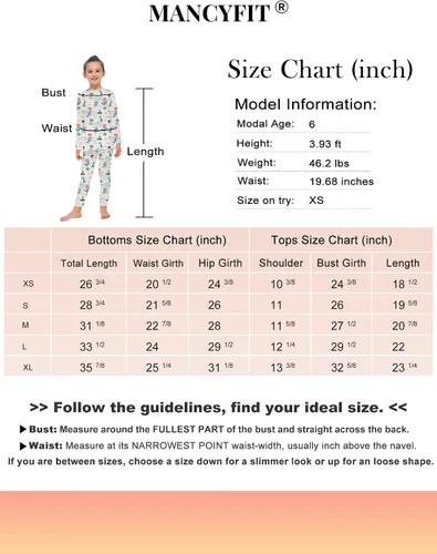 Miniatura 6 de MANCYFIT Ropa interior térmica para niñas, con forro polar largo, capa base para niños, ultra suave