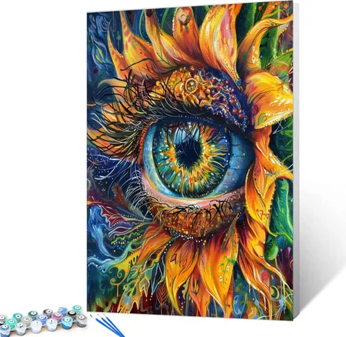 Miniatura 10 de Leisurely - Pintura por números para adultos, flor en botella, pintura al óleo digital, pintura acrílica, kits de pintura de licor, arte de pared