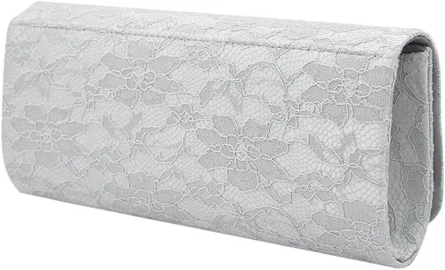 Miniatura 3 de Elegante encaje floral de tela solapa embrague bolsa de noche - colores diff disponibles