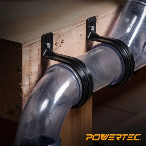 Miniatura 6 de POWERTEC 70319 Perchas para manguera de recolección de polvo de 2-1/2", tuberías y accesorios de recolección de polvo con tornillos de montaje