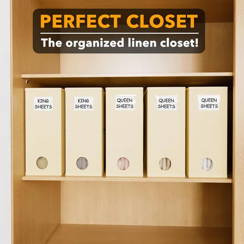 Miniatura 5 de SpaceAid Paquete de 5 Organizadores y Almacenamiento de Sábanas de Cama, Organizador de Sábanas Plegable para Armario de Ropa Blanca, Carpeta