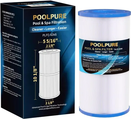 POOLPURE Filtro de spa C-5345 sustituye a PLBS50, Unicel C-5345, Filbur FC-2970, 817-0014, R173584, 173584, X268519, 10419, 14513, 50451, S2/G2 Spa,